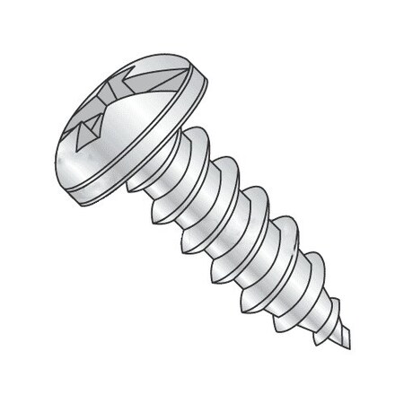 Newport Fasteners Sheet Metal Screw, #10 x 1-1/2 in, Zinc Plated Steel Pan Head Combination Phillips/Slotted Drive 586997-100